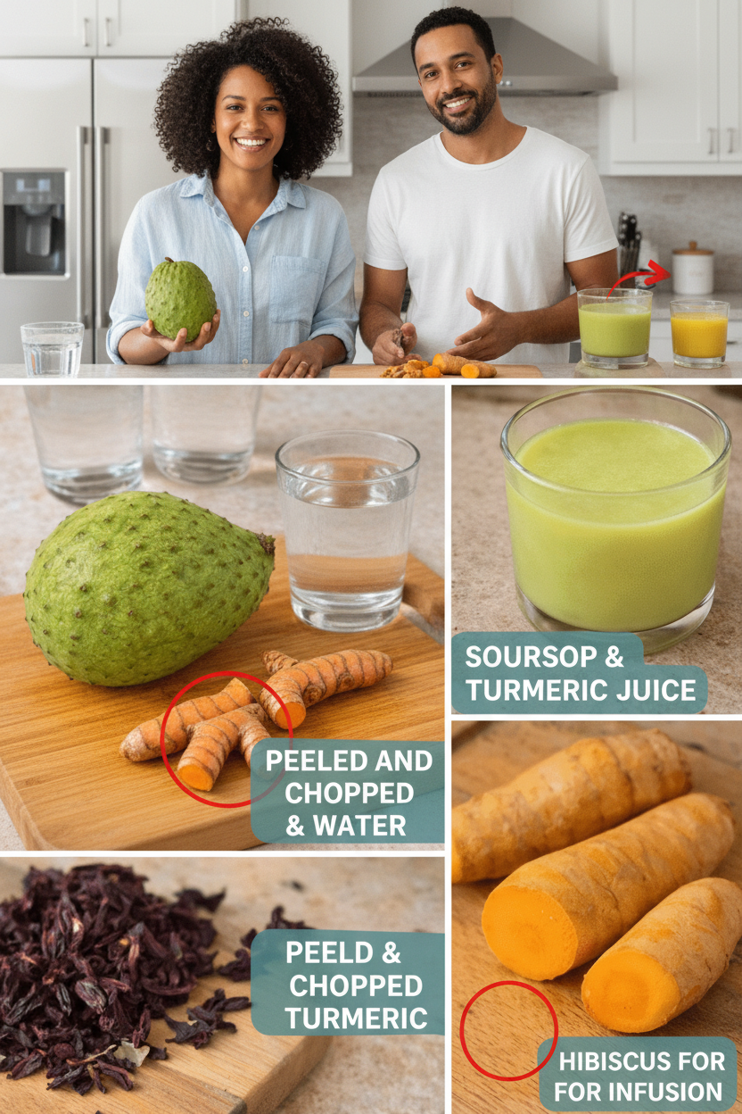 Elevate Your Wellness: Crafting a Natural Elixir with Hibiscus, Soursop, and Turmeric