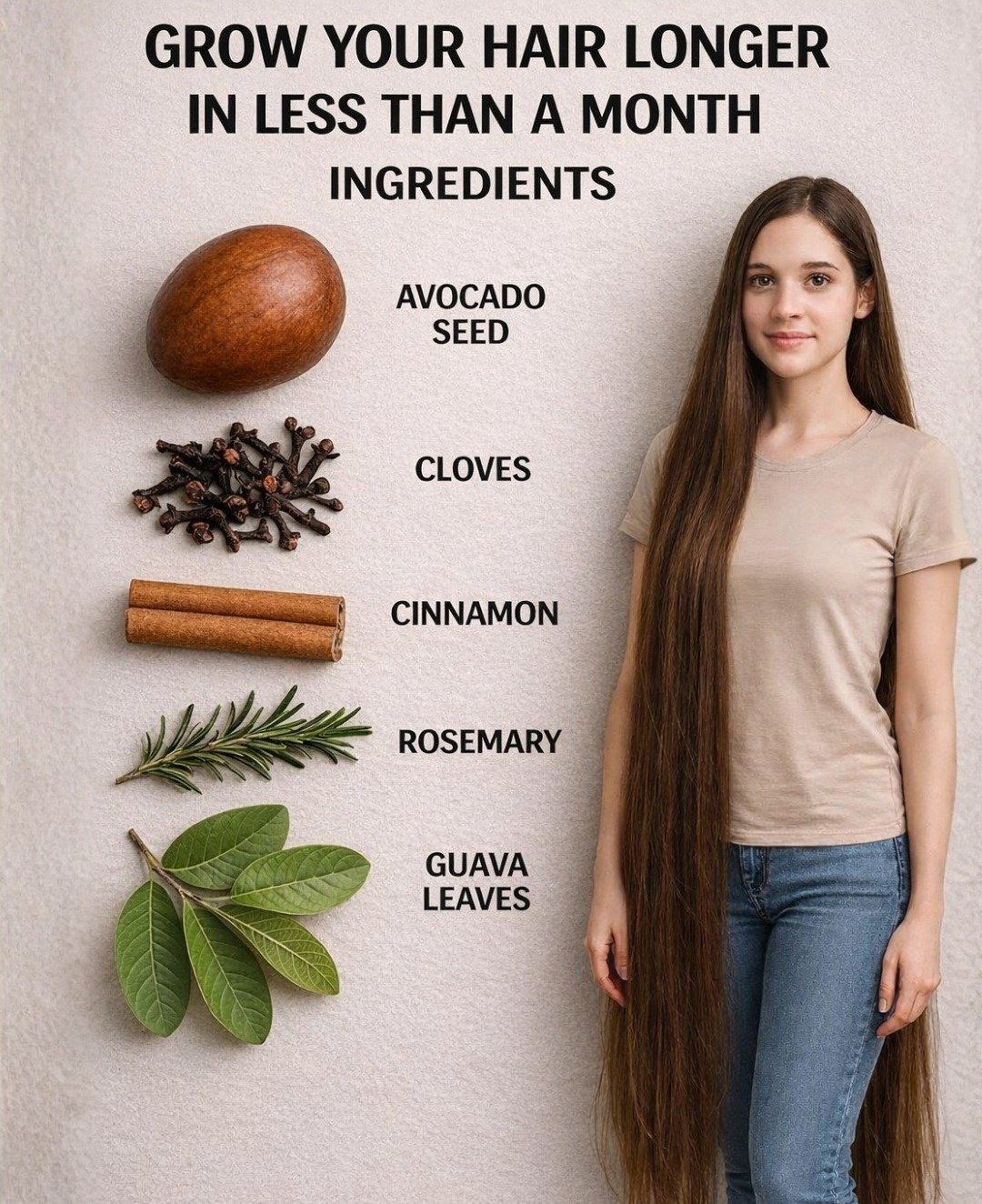 Homemade Hair Growth Tonic: Grow Your Hair Faster with Avocado Seed, Cloves, Cinnamon, Rosemary, and Guava Leaves