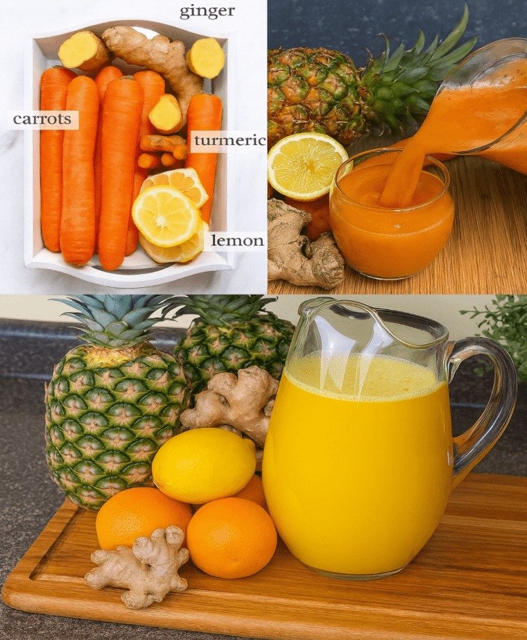 Crafting the Ultimate Immune-Boosting Juice: Pineapple, Turmeric, Carrot, and Lemon