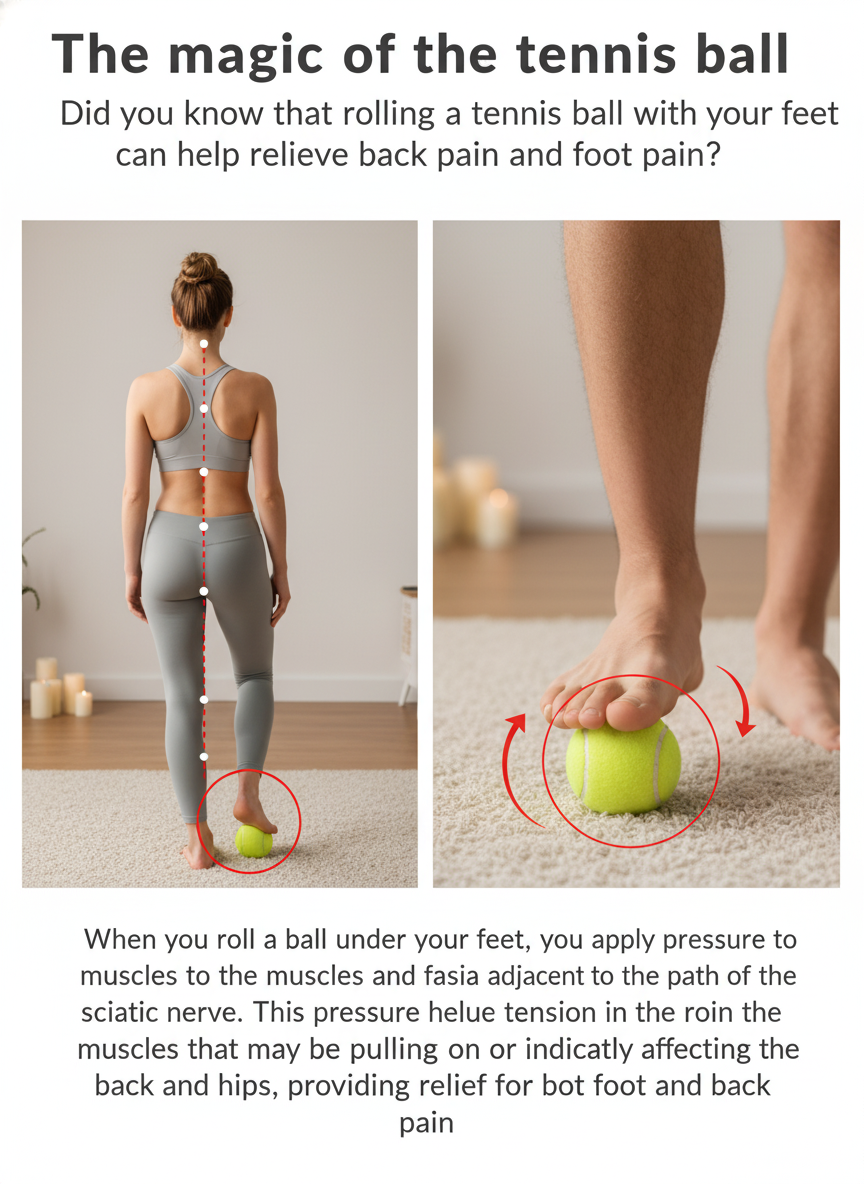 Unlock Relief: How a Tennis Ball Under Your Foot Can Ease Back and Foot Tension