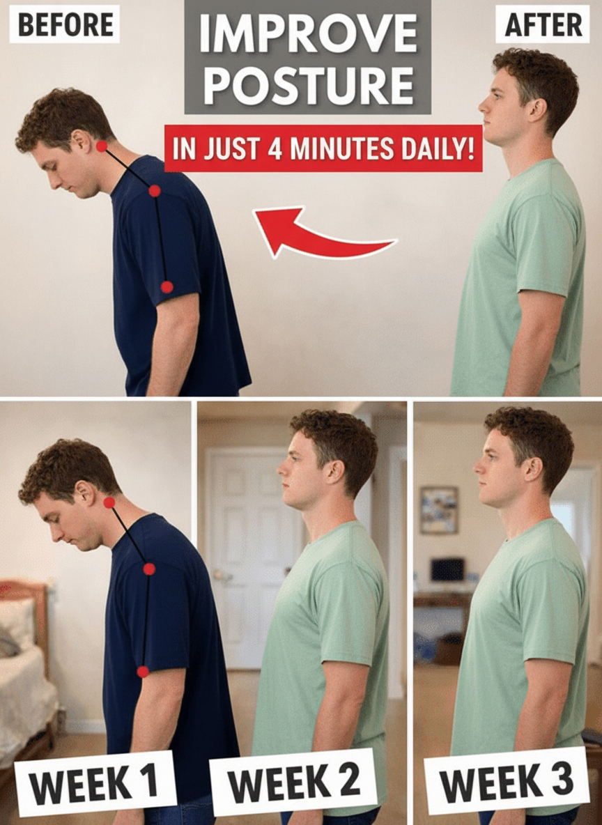 Reclaim Your Posture: The Gentle 4-Minute Routine for Forward Head Posture After 60, Inspired by Japan’s Oldest Doctor