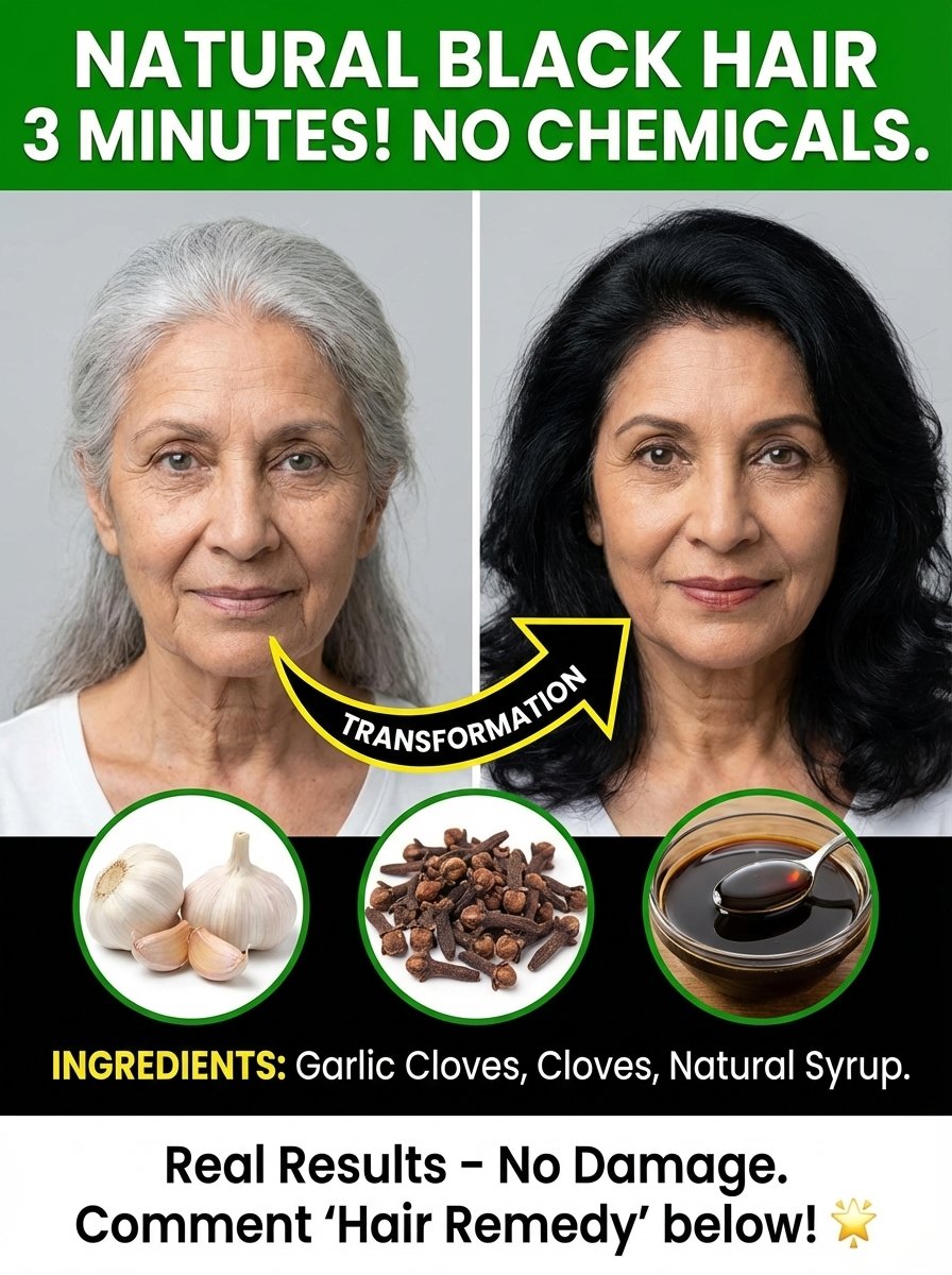 Forget Dyes! This 3-Minute Natural Trick Will Turn Your White Hair Naturally Black (You WON'T Believe It!)
