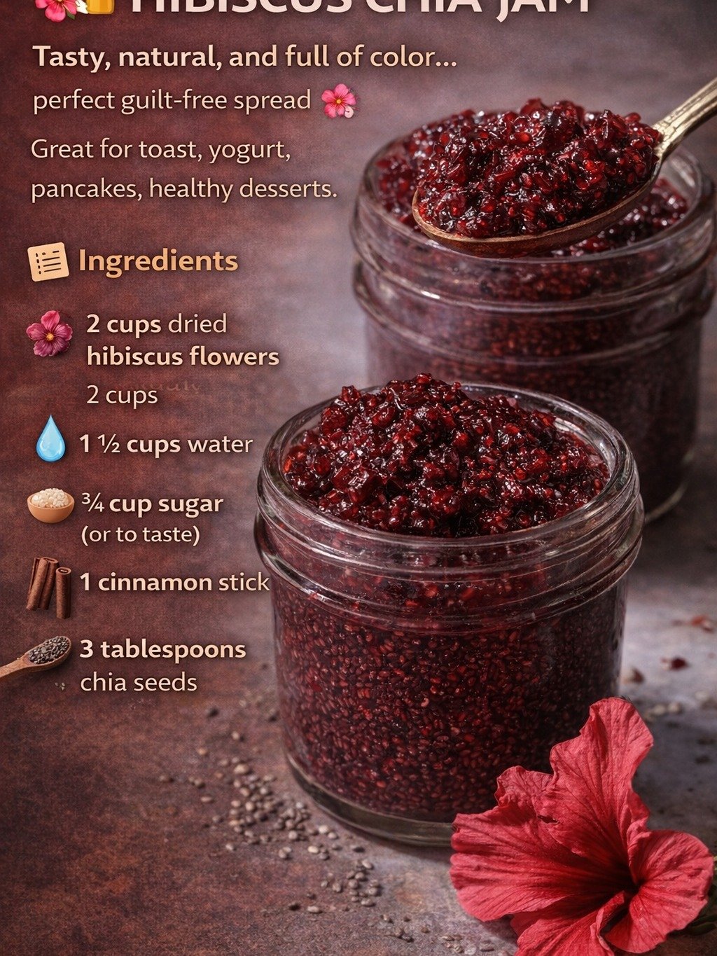 Stop Wasting Hibiscus! This Vibrant, Antioxidant-Rich Chia Jam Is Your New Secret Weapon