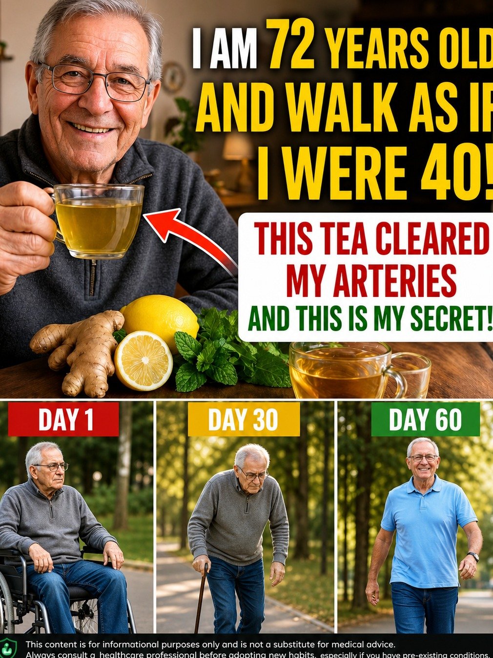 If You're 60+, Your Body Will THANK YOU! Discover 3 Herbal Teas That Can BOOST Circulation & Mobility!