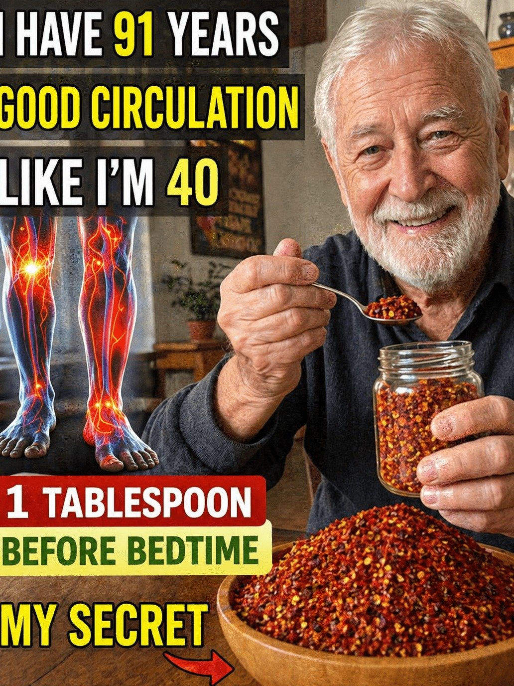 The Unbelievable Nighttime Secret: How Just a Pinch of Cayenne Pepper Before Bed Could Revolutionize Your Legs and Feet for Older Adults!