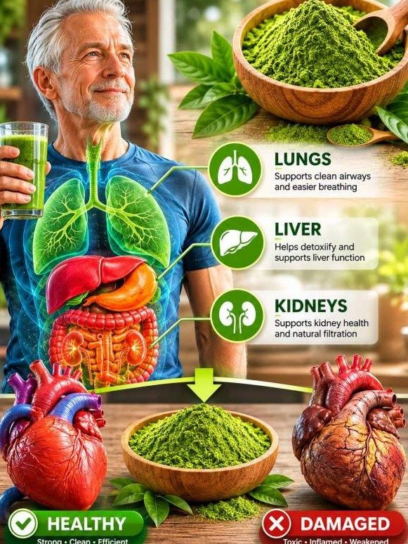 The Shocking Green Powder That Silently FLUSHES Decades of Sludge From Your Lungs, Liver, Kidneys, and Heart!