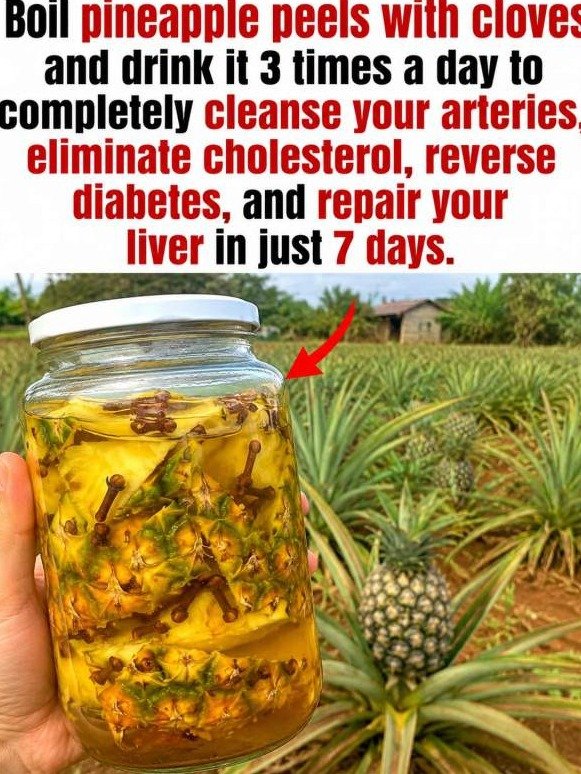 STOP Throwing Them Out! This 1-Ingredient Brew With Pineapple Peels & Cloves Could Detox Your Arteries, Balance Sugar, & Revive Your Liver FAST